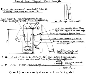 Fishing Shirt by Lateral Line - Early Fishing Shirt Sketch